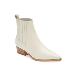 New Marc Fisher Yarita Bootie in Ivory Leather Women's Size 7.5